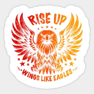 Flying Eagle with Slogans and Stars Sticker